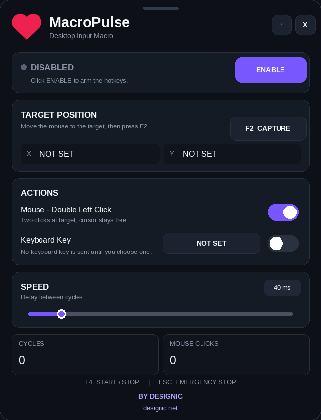 MacroPulse interface